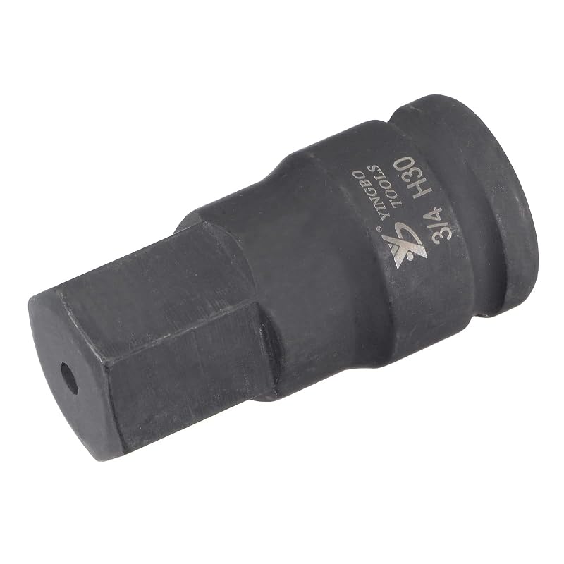 Soquete de Impacto com Ponta Sextavada uxcell 30 mm, Encaixe Quadrado 19,05 mm (3/4 pol.), 110 mm, 1 unidade