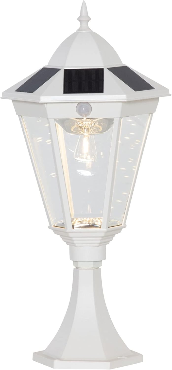 SYANNE 22" Solar Post Lights Outdoor Fixture, Cast Aluminum All Weather