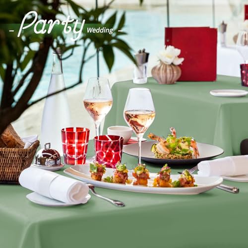 Lumaycens 2 Pack Sage Green Tablecloth 60x102Inch Table Cloths Rectangle Green Polyester Farbic Tablecloths For 6 Foot Tables Washable Sage Table Cloth Rectangular for Wedding Party Banquet - Image 4