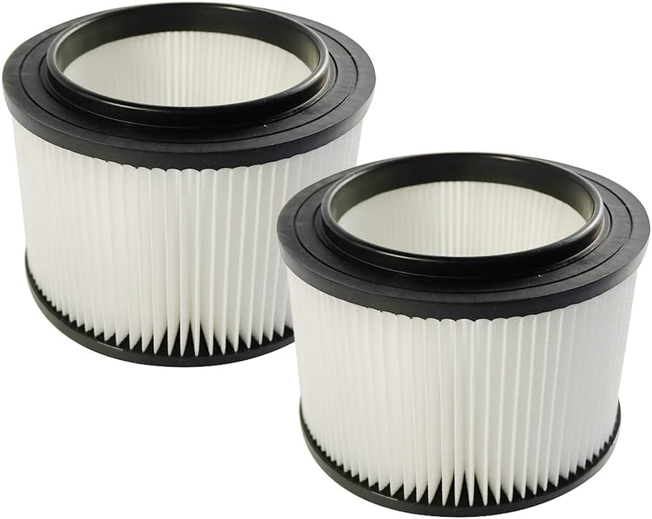 2 Pack 17912 & 9-17912 Replacement Filter Compatible for Craftsman Shop Vac 5 to 32 Gallon, 3-Layer Pleated 9-17907 Wet/Dry Fine Dust Filter, Part # 17912 & 9-17912
