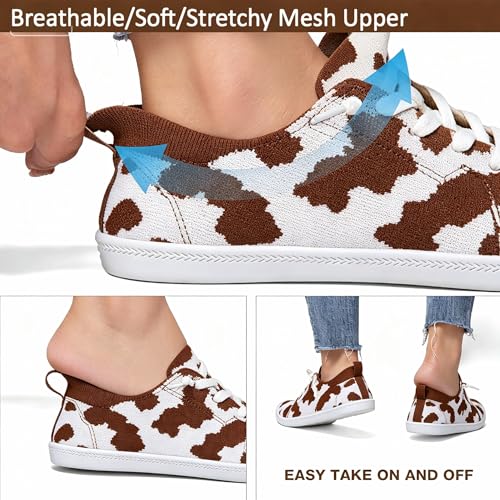 Image of Women's Barefoot Slip-On Sneakers, Slightly Roomy Toe Box, Arch Support Breathable Mesh Walking Loafers with No-Tie Elastic Laces, Non-Slip for All-Day Wear | Size Up Half Size for Wide Feet & High Instep