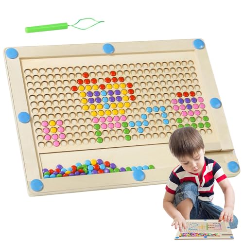 Husoiuy Lavagna Magnetica con Punti per Bambini, Lavagna Magnetica con Perline a Pois | Divertente Tavolo da Disegno con Perline magnetiche DOT Art - Giocattolo educativo da Viaggio DOT Art per