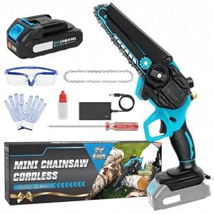 DODOWIN 775W Mini Chainsaw 6 Inch with 1 Battery, Handheld Chain Saw Tool