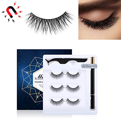 Preisvergleich Produktbild Cnwang Wimpern, Eyeliner, Eyeliner Eyeliner, Wiederverwendbares False Eyelashes Kit, Wasserdicht, Ohne Kleber Full Eye Natural Soft Eyelashes Extensions,1,3 Pairs