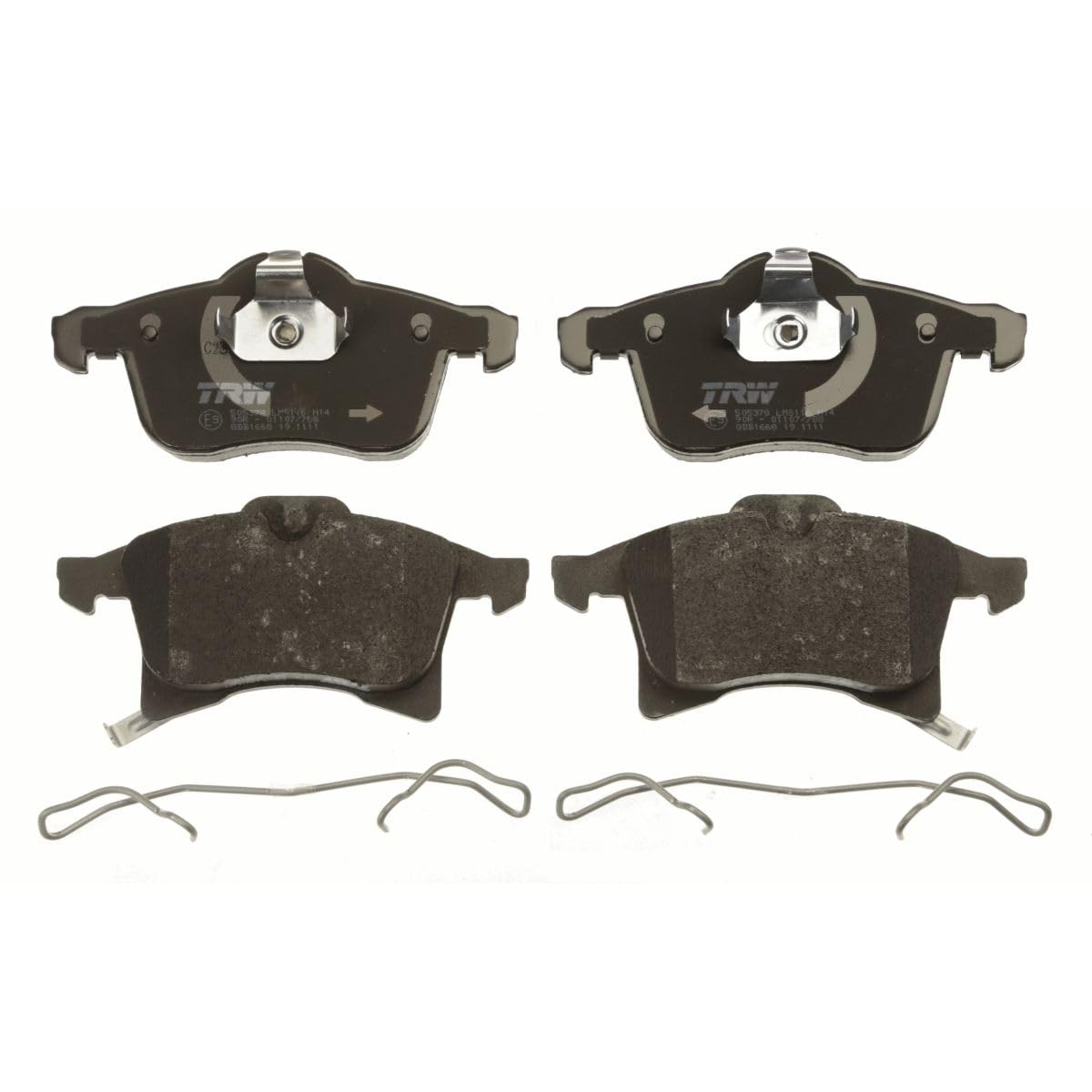 TRW GDB1668 Pastiglie Freno Set di 4 para Opel Corsa D (S07) 2006-2014 Assale anteriore e Altri Veicoli