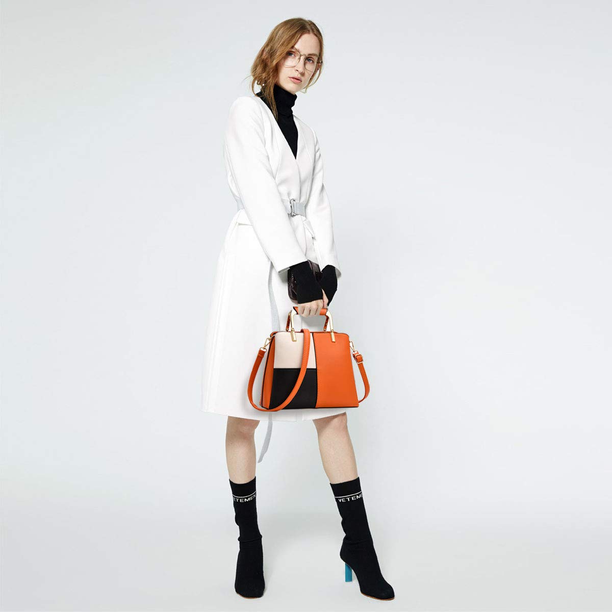 NICOLE&DORIS Donne Borse a Tracolla Singola Borsa a Tracolla Crossbody Messenger Bag Tote Tutto Satchel per Lady PU Leather