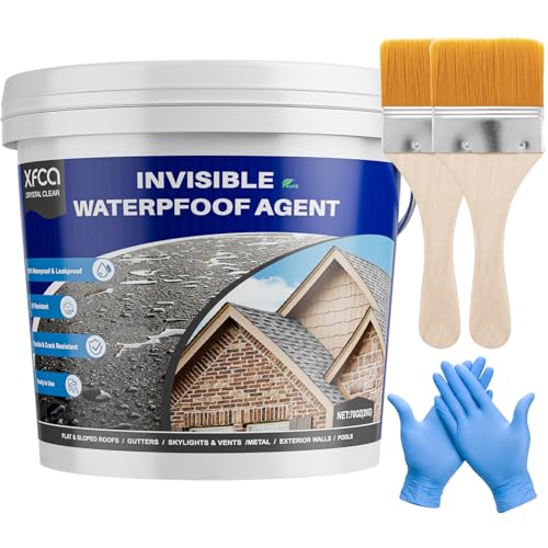Transparent Waterproof Coating 70oz(2 KG), Clear Waterproof Sealant, Liquid Invisible Water Proof Agent for Roofs Walls,Garden,Bathroom,Kitchen Indoor & Outdoor Water Proof Sealant