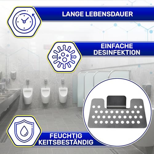 6 Stück Gitter für Urinal zum Schutz vor Verstopfungen - Gitter für Pissoir Hergestellt aus Edelstahl - Garantie 10 Jahre - MONTERAL
