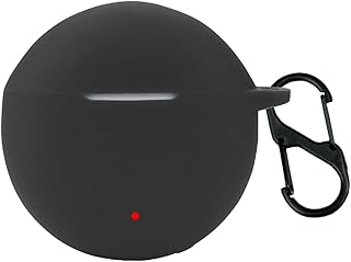 QWYJ for Honor Earbuds X5 Case Silicone Protective Case for Honor Earbuds X5 Case with Carabiner Keychain Anti-Lost (Black)