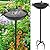 YALINKA 58In Freestanding Birdbaths Bowl Outdoor, Standing Garden Bird Bath Feeder Bowl with 3 Bird Statues, Birdbath & Birdfeeder with Metal Stake Garden Yard Lawn Decor (Black)
