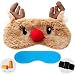 ZHICHEN Silk Eye Mask with Lovely 3D Cute Rabbit Face Soft Eye Bags Adjustable Sleeping Blindfold for Kids Girls Adult for Yoga Traveling Sleeping Party [Inclulding Ice Bag] (pink)