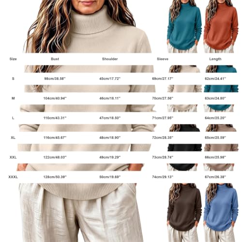 ENCURKUS Oversized Mock Neck Sweater Women Lightweight Knit Pullover Tops - image 6