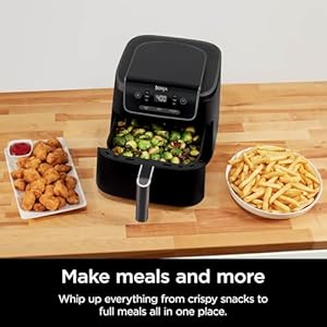 Ninja Air Fryer Pro XL 5QT, Nonstick Basket, 3 in 1 Functionality, 400°F, Air Crisp Technology, Automatic Shutoff, Black (AF140) Ninja Air Fryer Pro XL 5QT Nonstick Basket 3 in 1 Functionality 400F Air Crisp Technology Automatic Shutoff Black AF140
