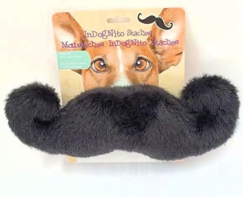 Handlebar Mustache Squeaker Dog Toy, Black-11 Inches