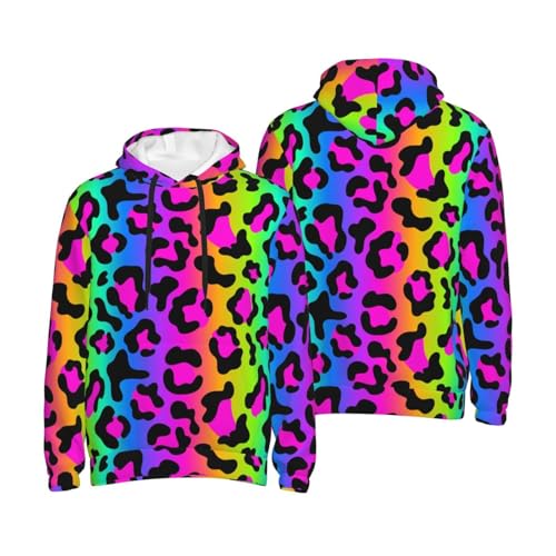 Hoodies For Men - Rainbow Leopard Bright Print Long Sleeve Casual Men'S Hoodies & Sweatshirts Pullover With Pocket4