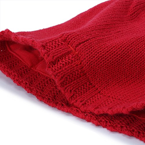 Vivobiniya Toddler Baby Girl Lovely Bowknot Knit Hats Baby Hats 6m-4years Old (1-2years Old(Head Circumference 18.8-19.6in), red)