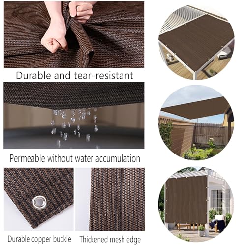 Voile d ombrage rectangulaire perméable pour terrasse - 6