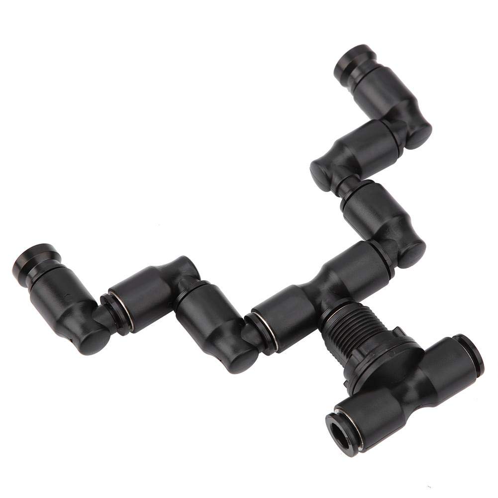 Bone Design Nebel Sprinkler, 360 verstellbare Düsen Reptile Nebel Sprinkler Aquarium System Connect 1/4 '' Tub Pet Kühlsystem für Rainforest Tank, schwarz