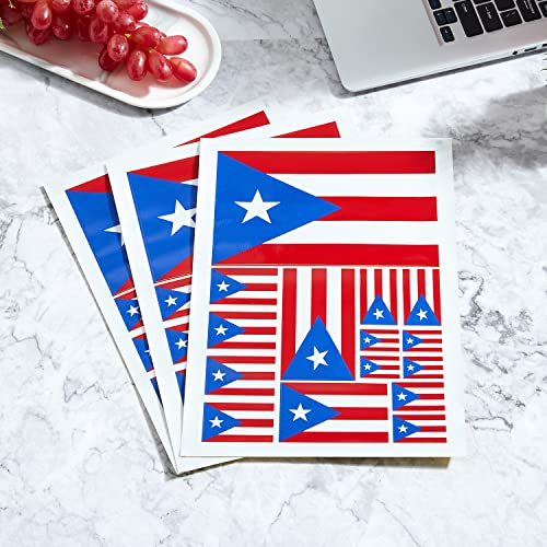 Image of CANTENDO 3Pack Puerto Rico Flag Decal - Puerto Rico Flags Reflective Vinyl Car Stickers - for Car Window Bumper Waterproof Sticker (12 x 8.5 Inch)