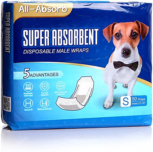 All-Absorb A24 Male Dog Wrap, 50 Count, Small, Limited edition