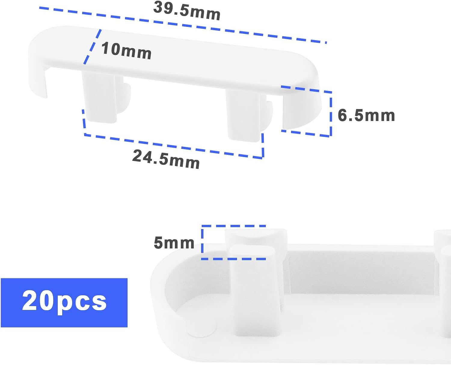 The Lord of the Tools 20PCS Window Drainage Cover Caps Replacement Weep Hole Covers Plastic for UPVC Windows Accessories 39.5 x 10 x 6.5mm White