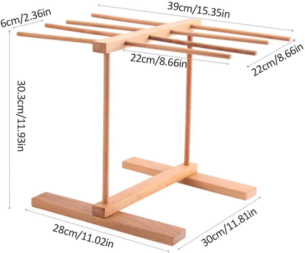 Estante de secado de pasta de madera Soporte de secador de espagueti plegable Estante de secado de fideos Ayuda de cocina