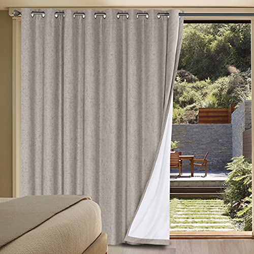 H.VERSAILTEX 100% Blackout Linen Curtains 45" L 2 Panels Black