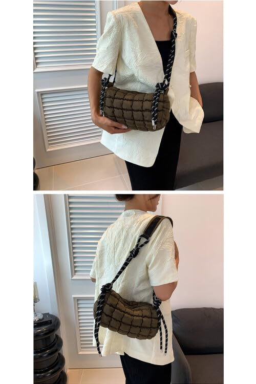 Ulisty Women Small Puffer Square Mini Quilted Crossbody Down Shoulder Bag Casual Handbag Daily Purse4