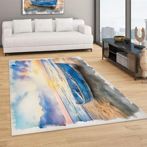 Tapis plage aquarelle grand format pour éviter les glissades - 2