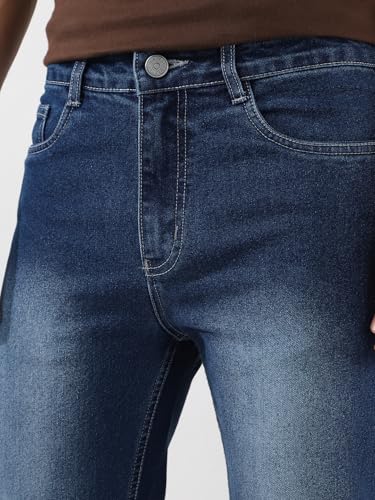 Image of Urbano Fashion Men's Straight Fit Washed Jeans Stretchable