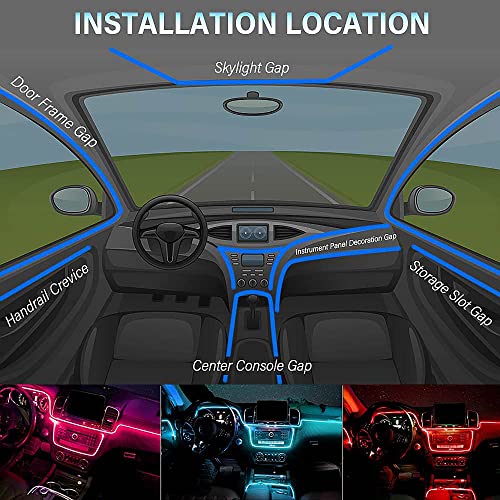 Image of Monster Bluetooth Sound Reactive RGB Fiber Optic Car Interior Lighting Kit, Use Remote /Downloadable App to Customize, Sound-Reactive Mode, Easy Installation, 13ft Cable /12V Adapter Included, 4-Pack