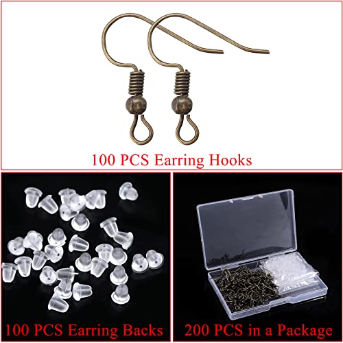 Hiswan 200 Pcs Earring Hooks For Jewelry Making With Earring Backs Fish Earring Hooks Hypoallergenic For Diy Jewelry Making #TOP5