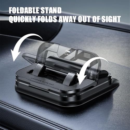 Car Phone Holder 360 Degree Rotation Car Navigation Dashboard Mount Adjustable Horizontal Vertical Angle Suction Cup Non Slip Phone Holder for iPhone Android Smartphones (Black)