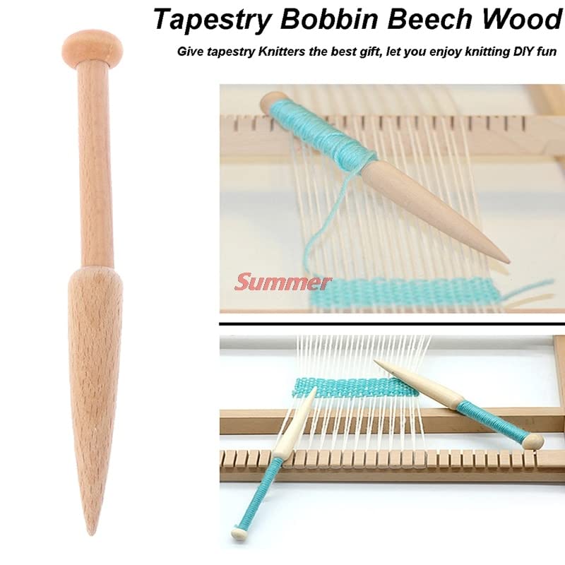 1PC DIY Weaving Tool Wood Woven Sweater Scarf Tapestry Bobbin Stick Single Head Solid Crochet Hook DIY Loom Tools