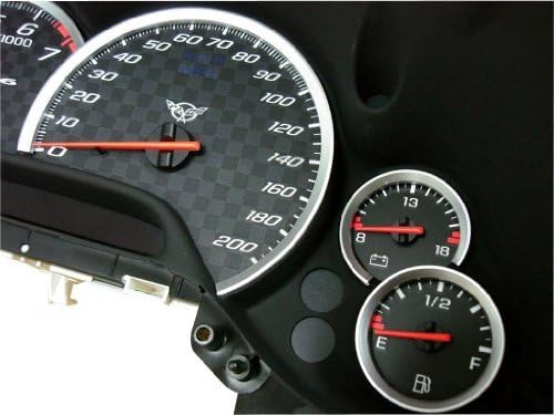 VMS Racing Matte Silver Gauge Bezels Rings Trim Compatible with Chevrolet Chevy Corvette Vette C5 1997 1998 1999 2000 2001 2002 2003 2004 97 98 99 00 01 02 03 04