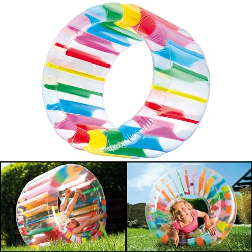 infactory Aufblasbares Laufrad: Aufblasbares Kinder-Zorbing-Rad 72 cm Innendurchmesser & 13 Bällen (Aufblasbares Kinder Laufrad, Zorb, Wasserspielzeug)