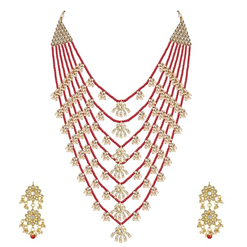 Image of Peora Traditional Multi Layered Necklace & Jewellery Set Gift for Women