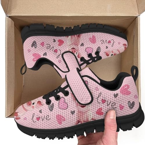 Unisex-Child White Boys Girls Shoes Antiskid Tennis Sneakers Outdoor Casual Kids Shoes Running Shoes(Little Kid/Big Kid) Pink Pig Pattern2