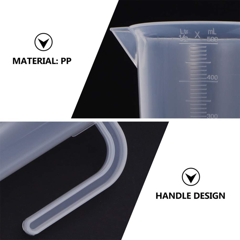 5 bicchieri graduati in plastica cucina, brocche dosatrici, contenitore graduato, tazza caffè professionale, caffè, latte, brocca schiumare caffè espresso, cappuccino, latte
