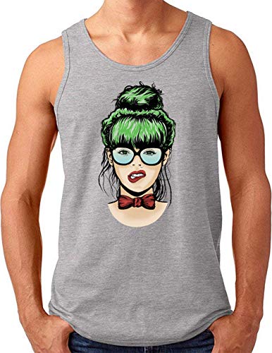 Débardeur homme OM3 Diva Chick gris grande taille 4XL en coton confortable