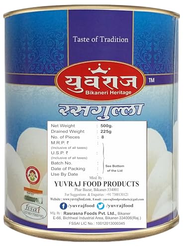 Image of YUVRAJ Rasgulla 500 Gm Sweets combo pack of 4 (500 Gm x 4)