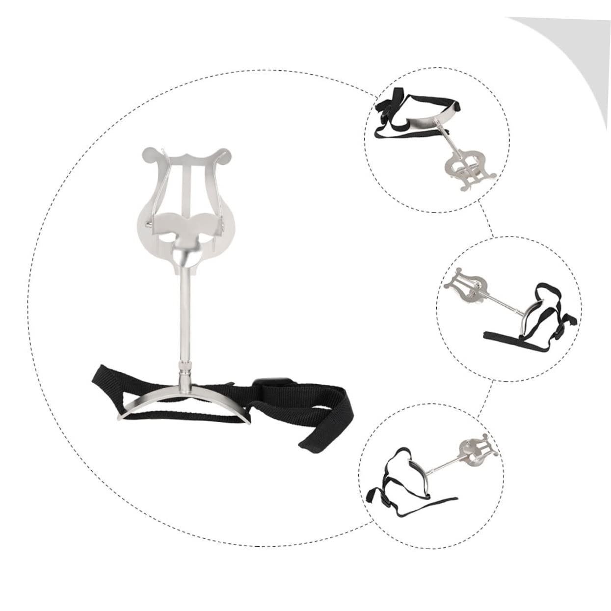 Totority Portable Music Score Rack Euphonium Stand Iron Sheet Music Holder for Practice Sessions