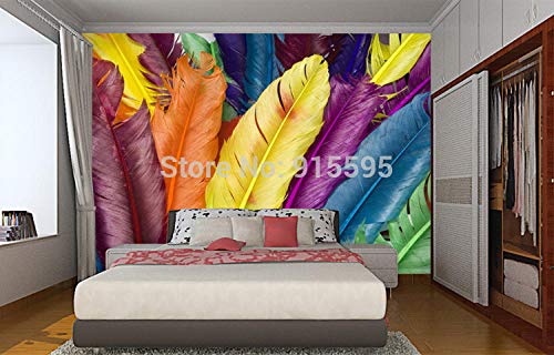 Décoration murale haut de gamme plume colorée 3D WLLLO grand format - 6