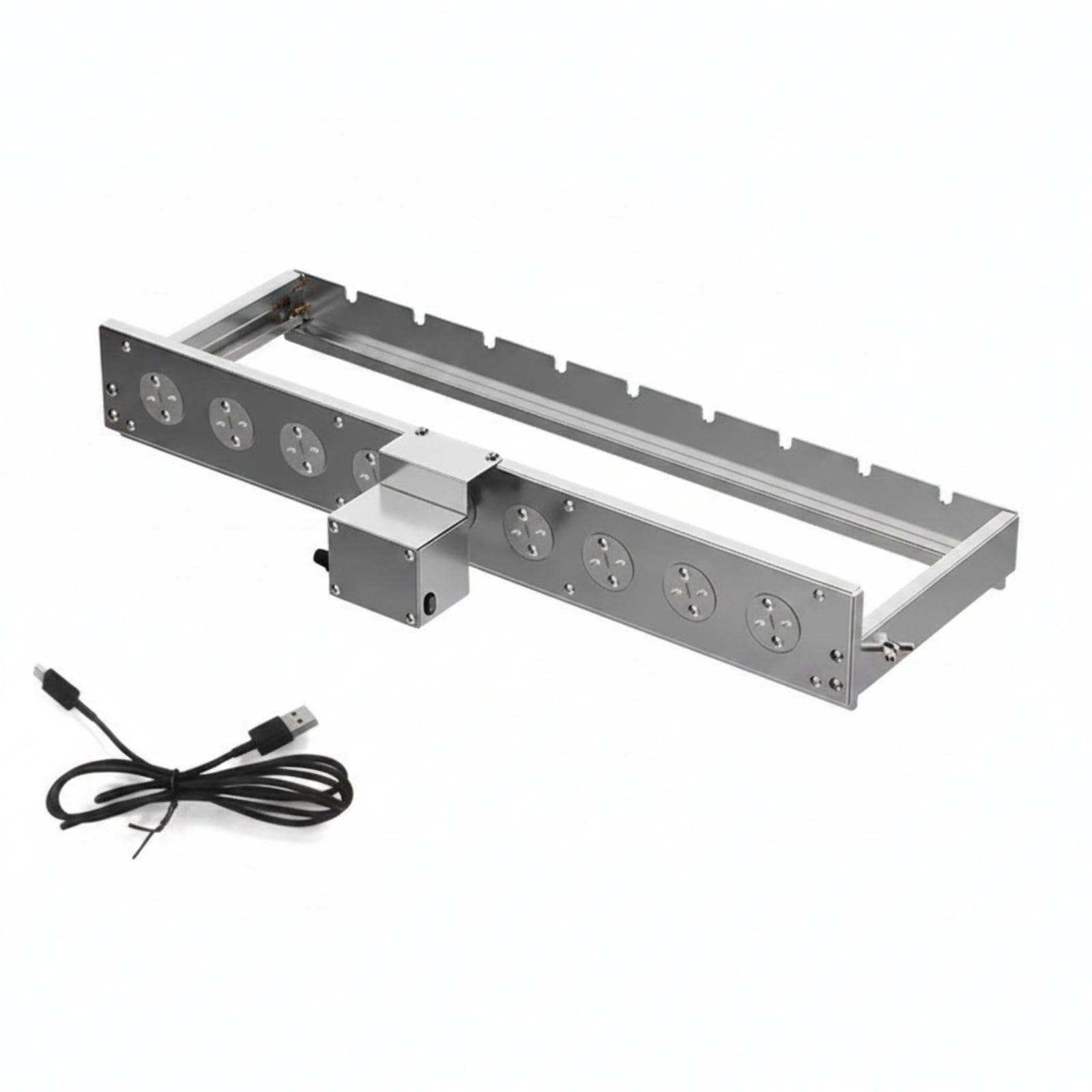 Rotating Barbecue Grill Rack Built-in Motor Powered Skewer Rack Stainless Steel Automatic Skewer Turner 60CM Auto-Rotate-image-32