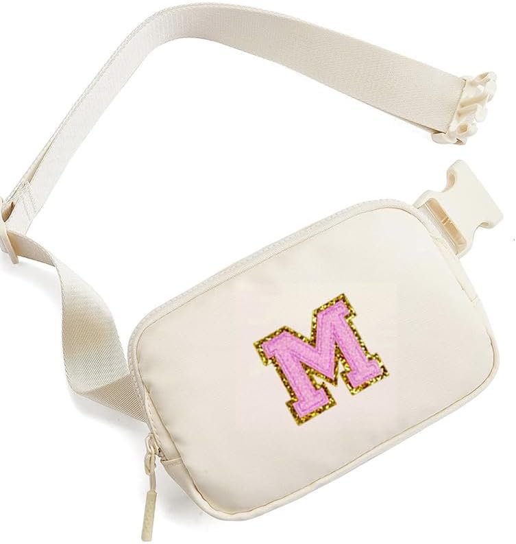 Personalized Initial Fanny Pack Belt Bag for Teen Girls - woman fanny pack,Bracelet, Keychain & Sunglasses (M) - Image 2