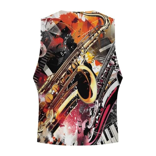Musical Instruments Jam Session Novelty Men's Suit Vest Casual Formal Dress Vests Business Waistcoat4