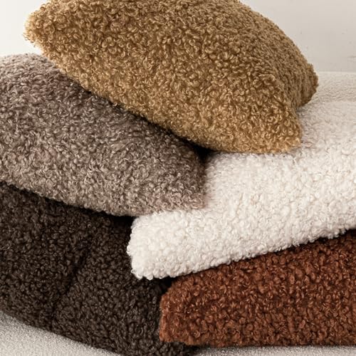 Image of Foindtower 2 Pieces 26x26 Inch Hazel Brown,Faux Fur Throw Pillow Cover Accent Sherpa Furry Pillow Covers Fuzzy Soft Pillowcases Cozy Sheepskin Decorative Fleece Cushion Case for Bed Couch Living Room