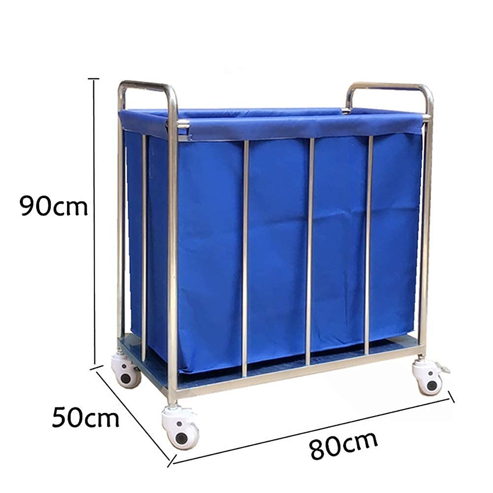 Ruchome Wózki Ręczne Wózek Do Przechowywania W Kuchni Wózek Sortujący O Dużej Wytrzymałości, Wózek Hotelowy Z Ruchomymi Torbami Z Tkaniny, 4Ers/Blue/80X50X90Cm