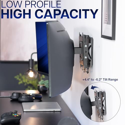 VIVO Low Profile Ultrawide Monitor Wall Mount for up to 49 inch Screens and up to 32” TVs, Holds 44 lbs, Tilt and Sliding Adjustment, Max VESA 200x400, Black, MOUNT-VW49U by VIVO - Image 7