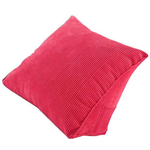 B Blesiya Wedge Cushion Wood Cushion Back Support Cushion Backrest TV Cushion For Sofa Bed Chair 40x36x20cm - Rosy, L